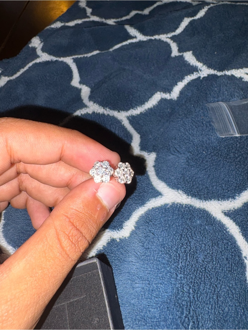 Kay Jewelers Silver Floral Cluster Crystal Stud Earrings